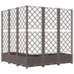 vidaXL Jardinieră de grădină cu spalier, maro, 120x120x121,5 cm, PP