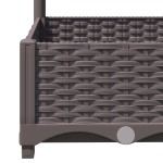 vidaXL Jardinieră de grădină cu spalier, maro, 120x120x121,5 cm, PP