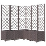 vidaXL Jardinieră de grădină cu spalier, maro, 120x120x136 cm, PP