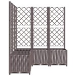 vidaXL Jardinieră de grădină cu spalier, maro, 120x120x136 cm, PP