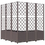 vidaXL Jardinieră de grădină cu spalier, maro, 120x120x136 cm, PP