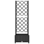 vidaXL Jardinieră de grădină cu spalier negru, 40x40x121,5 cm, PP