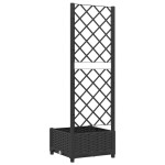 vidaXL Jardinieră de grădină cu spalier negru, 40x40x121,5 cm, PP
