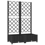 vidaXL Jardinieră de grădină cu spalier negru, 80x40x121,5 cm, PP vidaXL Jardinieră de grădină cu spalier negru, 80x40x121,5 cm, PP
