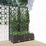 vidaXL Jardinieră de grădină cu spalier negru, 80x40x121,5 cm, PP vidaXL Jardinieră de grădină cu spalier negru, 80x40x121,5 cm, PP