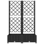 vidaXL Jardinieră de grădină cu spalier negru, 80x40x121,5 cm, PP vidaXL Jardinieră de grădină cu spalier negru, 80x40x121,5 cm, PP
