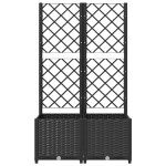 vidaXL Jardinieră de grădină cu spalier negru, 80x40x136 cm, PP vidaXL Jardinieră de grădină cu spalier negru, 80x40x136 cm, PP