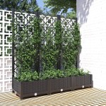 vidaXL Jardinieră de grădină cu spalier negru, 120x40x121,5 cm, PP vidaXL Jardinieră de grădină cu spalier negru, 120x40x121,5 cm, PP