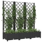 vidaXL Jardinieră de grădină cu spalier negru, 120x40x121,5 cm, PP vidaXL Jardinieră de grădină cu spalier negru, 120x40x121,5 cm, PP