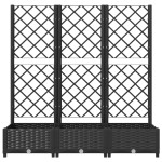 vidaXL Jardinieră de grădină cu spalier negru, 120x40x121,5 cm, PP vidaXL Jardinieră de grădină cu spalier negru, 120x40x121,5 cm, PP