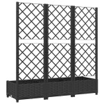 vidaXL Jardinieră de grădină cu spalier negru, 120x40x121,5 cm, PP vidaXL Jardinieră de grădină cu spalier negru, 120x40x121,5 cm, PP