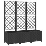 vidaXL Jardinieră de grădină cu spalier negru, 120x40x136 cm, PP vidaXL Jardinieră de grădină cu spalier negru, 120x40x136 cm, PP