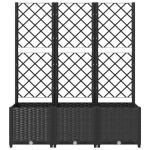 vidaXL Jardinieră de grădină cu spalier negru, 120x40x136 cm, PP vidaXL Jardinieră de grădină cu spalier negru, 120x40x136 cm, PP