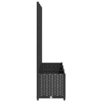 vidaXL Jardinieră de grădină cu spalier negru, 120x40x136 cm, PP vidaXL Jardinieră de grădină cu spalier negru, 120x40x136 cm, PP
