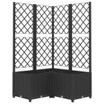 vidaXL Jardinieră de grădină cu spalier negru, 80x80x136 cm, PP