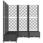 vidaXL Jardinieră de grădină cu spalier, negru, 120x120x121,5 cm, PP