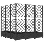 vidaXL Jardinieră de grădină cu spalier, negru, 120x120x121,5 cm, PP
