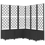 vidaXL Jardinieră de grădină cu spalier, maro, 120x120x136 cm, PP