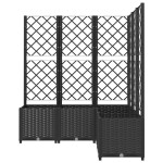vidaXL Jardinieră de grădină cu spalier, maro, 120x120x136 cm, PP