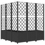 vidaXL Jardinieră de grădină cu spalier, maro, 120x120x136 cm, PP