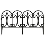 vidaXL Borduri de gazon, 17 buc., negru, 10 m, PP