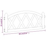 vidaXL Borduri de gazon, 17 buc., negru, 10 m, PP