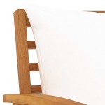 vidaXL Bancă de grădină, 120 cm, cu pernă crem, lemn masiv de acacia