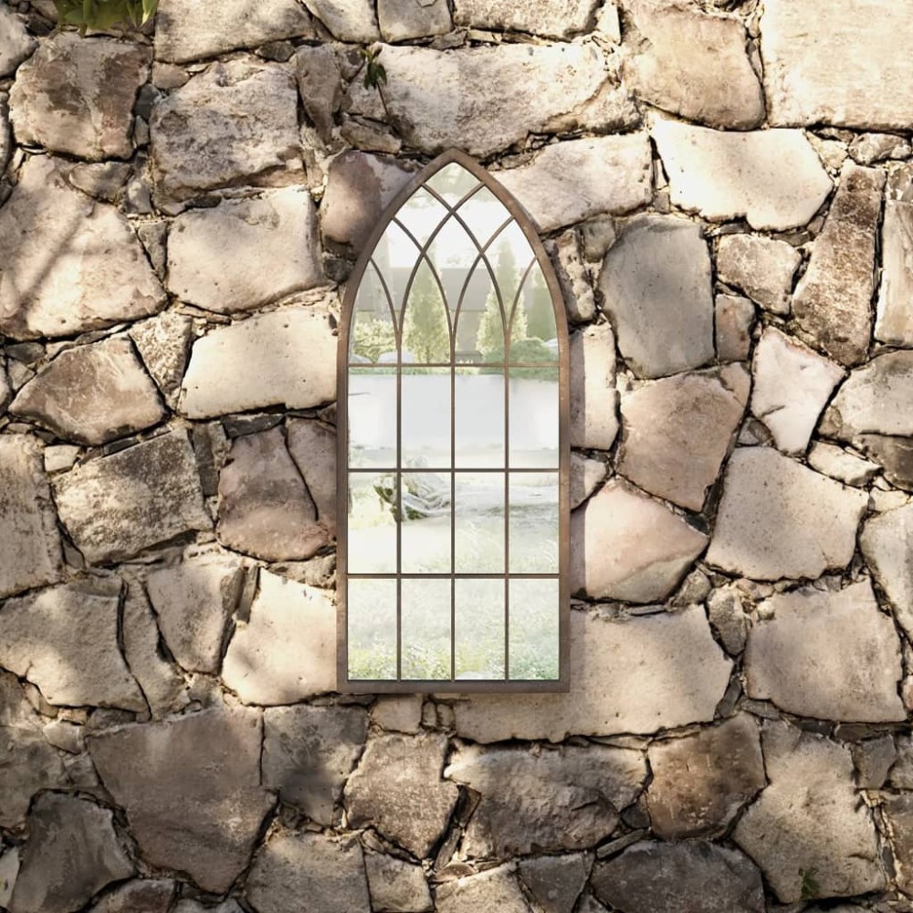 vidaXL Oglindă de grădină, nisipiu, 70x30 cm, fier, uz exterior