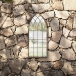 vidaXL Oglindă de grădină, nisipiu, 70x30 cm, fier, uz exterior