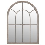 vidaXL Oglindă de grădină, nisipiu, 60x45 cm, fier pentru uz exterior