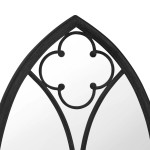 vidaXL Oglindă de grădină, negru, 100x45 cm, fier, uz exterior