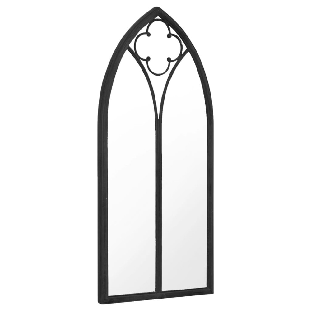 vidaXL Oglindă de grădină, negru, 70x30 cm, fier uz exterior