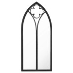 vidaXL Oglindă de grădină, negru, 70x30 cm, fier uz exterior