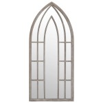 vidaXL Oglindă de grădină, nisipiu, 100x45 cm, fier uz exterior vidaXL Oglindă de grădină, nisipiu, 100x45 cm, fier uz exterior