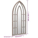 vidaXL Oglindă de grădină, nisipiu, 100x45 cm, fier uz exterior vidaXL Oglindă de grădină, nisipiu, 100x45 cm, fier uz exterior