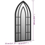 vidaXL Oglindă de grădină, negru, 100x45 cm, fier uz exterior vidaXL Oglindă de grădină, negru, 100x45 cm, fier uz exterior