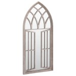 vidaXL Oglindă de grădină, nisipiu, 100x45 cm, fier, uz exterior vidaXL Oglindă de grădină, nisipiu, 100x45 cm, fier, uz exterior