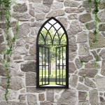 vidaXL Oglindă de grădină, negru, 100x45 cm, fier, uz exterior vidaXL Oglindă de grădină, negru, 100x45 cm, fier, uz exterior