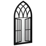 vidaXL Oglindă de grădină, negru, 100x45 cm, fier, uz exterior vidaXL Oglindă de grădină, negru, 100x45 cm, fier, uz exterior
