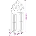 vidaXL Oglindă de grădină, negru, 100x45 cm, fier, uz exterior vidaXL Oglindă de grădină, negru, 100x45 cm, fier, uz exterior