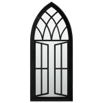 vidaXL Oglindă de grădină, negru, 70x30 cm, fier, uz exterior vidaXL Oglindă de grădină, negru, 70x30 cm, fier, uz exterior