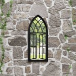 vidaXL Oglindă de grădină, negru, 70x30 cm, fier, uz exterior vidaXL Oglindă de grădină, negru, 70x30 cm, fier, uz exterior