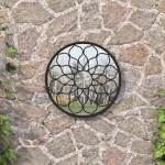 vidaXL Oglindă de grădină rotundă, negru, 40x3 cm, fier, uz exterior vidaXL Oglindă de grădină rotundă, negru, 40x3 cm, fier, uz exterior