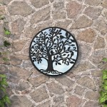 vidaXL Oglindă de grădină rotundă, negru, 60x2,5 cm, fier, uz exterior vidaXL Oglindă de grădină rotundă, negru, 60x2,5 cm, fier, uz exterior