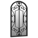 vidaXL Oglindă de grădină, negru, 70x30 cm, fier, uz exterior