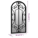 vidaXL Oglindă de grădină, negru, 70x30 cm, fier, uz exterior