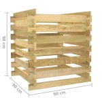 vidaXL Compostor de grădină din șipci, 90x90x90 cm, lemn de pin tratat vidaXL Compostor de grădină din șipci, 90x90x90 cm, lemn de pin tratat