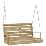 vidaXL Banchetă leagăn, 110 cm, lemn de pin tratat vidaXL Banchetă leagăn, 110 cm, lemn de pin tratat