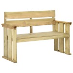 vidaXL Bancă de grădină, 121 cm, lemn de pin tratat