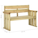 vidaXL Bancă de grădină, 121 cm, lemn de pin tratat